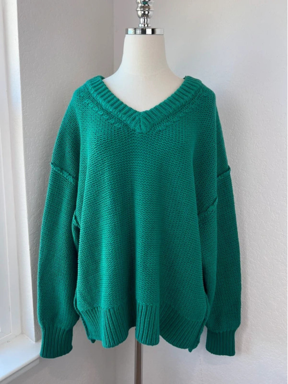 Free People Green Oversized Sweater XS
